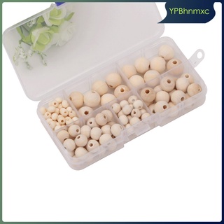 148Pcs Round Wood Spacer Bead Natural Unfinished Wooden Beads Ball Teething