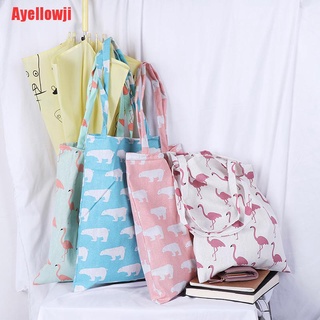 Ayellowji 1x lindos animales bolsa de lino bolso ECO compras al aire libre lona bolsas de hombro