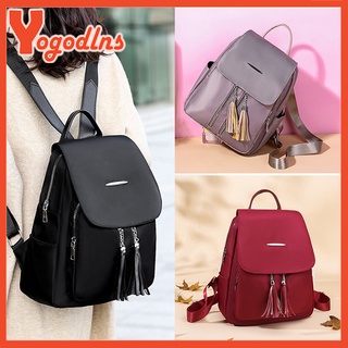Yogodlns - mochila de viaje para adolescentes, antirrobo, Casual, tela Oxford, borla, bolsa escolar
