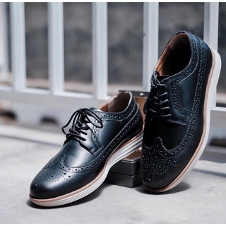 Organica LW negro cuero genuino zapatos de los hombres