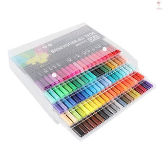 100 colores marcadores conjunto de doble punta bolígrafos de colores de punto fino marcadores de arte para niños adultos colorear dibujo ilustraciones a