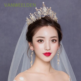 vanweelden accesorios cristal tiara mujeres boda headwear novia corona pelo joyería dama de honor moda coreana diadema vestido de novia accesorios de pelo/multicolor (1)