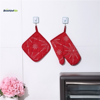Beautifullife - guante aislado por calor, diseño de navidad, resistente al desgaste, para el hogar (2)
