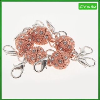 5Pcs Ball Rhinestone Lobster Magnetic Clasps Jewelry DIY Findings for Necklace