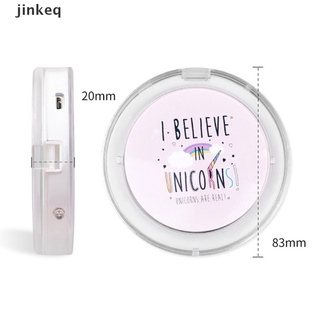 [Jinkeq] Mini espejo de maquillaje LED de mano plegable pequeño portátil Micro USB cosmético espejo caliente