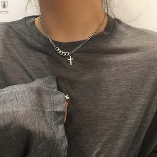 Collar corto Gmm con colgante De Cruz cadena simple a la Moda Trendy Retro Camisola accesorios Para mujer hombre