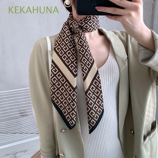 KEKAHUNA Simple Square Scarf All-match Korean Style Scarves Printed Scarf Silk Elegant Scarf Accessories Geometric Shape Collocation Clothing Accessories Retro Female Shawl