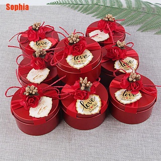 [Sophia] Caja redonda de caramelos de Chocolate, fiesta de boda, favores y cajas, bolsas de caramelo