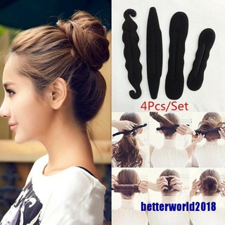 (Betterworld2018) 4 unids/set peinado Twist maker herramienta Dount Twist accesorios de pelo estilo moda (1)
