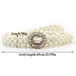rhinestone perlas cintura cinturones para las mujeres vestido decoración cintura hebilla elástica imitación perla con cuentas faja para niñas femeninas (6)