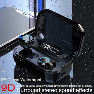 nuowa g02 v5.0 auriculares estéreo bluetooth ipx7 impermeable táctil 3300mah batería led pantalla