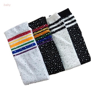Calcetines de rayas de color para niñas/calcetines con pedrería para niñas