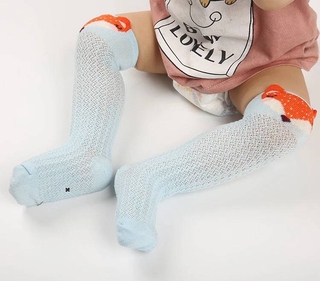 calcetines de bebé recién nacidos niñas niños medias moda de dibujos animados animal transpirable cómodo anti mosquito red calcetín (8)
