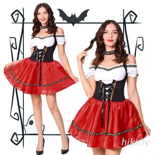 Hik tradicional Oktoberfest cerveza alemana moza disfraz adulto Dirndl vestido