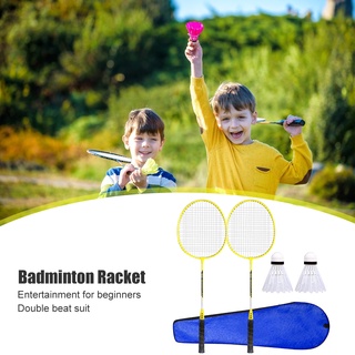hermosas raquetas de bádminton con 2 bolas para adultos y deportes al aire libre juego (5)