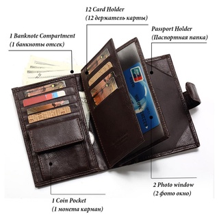 JCFS🔥Productos al contado🔥Hombres cuero RFID negocios pasaporte cubre multifunción identificación banco tarjeta caso cartera para viaje documento cubierta