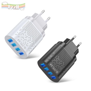 LYZ New EU US Plug Mobile Phone 4 USB Port Charger Adapter Travel Portable Universal QC 3.0 Quick Charge