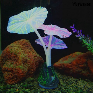 Decoración de acuario fluorescente de plantas acuáticas simuladas de silicona con ventosa (1)