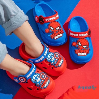 Aqq-cartoon Superhero slip-on niños zapatillas EVA antideslizante niños sandalias zapatillas para playa piscina ducha