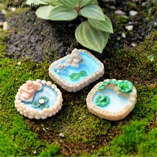 honfawfby 1 pieza de resina de musgo micro paisaje adornos de la piscina de loto mezcla tamaño de hadas decoración de jardín *venta caliente