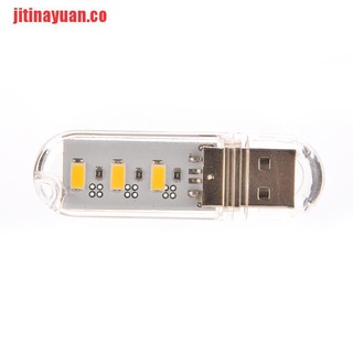 [jitinayuan] llavero portátil USB Power 3 LED blanco luz de noche U Disk Sha