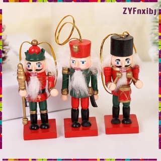 3 piezas de madera de navidad de cascanueces adornos colgantes decoraciones figuras