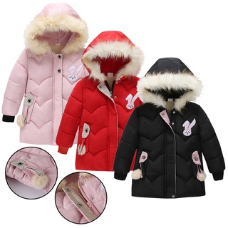 [xhsa]-niños niñas bebé de dibujos animados de invierno con capucha abajo abrigo chaqueta outwear ropa acolchado