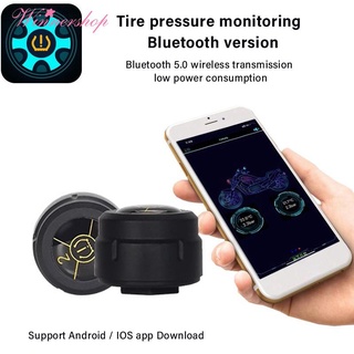 2 pzs Sistema De alarma De presión De neumáticos Bluetooth 5.0 Tpms/Sensor Android/Ios/Sistema De monitoreo De presión De neumáticos 8.0 Bar
