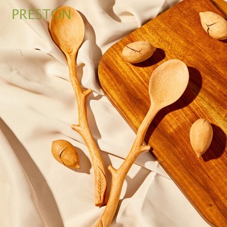 Preston - cuchara de madera con forma de rama, cuchara revolviendo, mango largo, vajilla de cocina, utensilios de cocina, utensilios de cocina, Multicolor