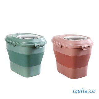 izefia perro recipiente de alimentos cubo de almacenamiento con taza de medición diseño plegable 30lb capacidad antes de plegar a prueba de humedad sello