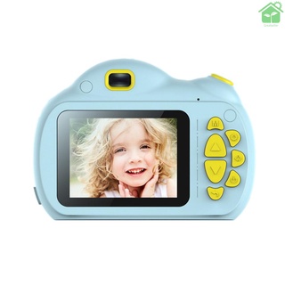 [gree] portátil inteligente modo de enfoque de pantalla grande de los niños de la cámara de dibujos animados Mini doble lente cámara Digital para niños sin S