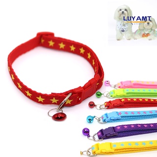 luyamt [caliente] moda estrella de liberación rápida hebilla con campana gato perro cachorro gatito collar
