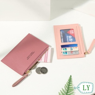 Ly Mini cartera de negocios para hombre, diseño de tarjetas de crédito, diseño de PU, niñas, señoras, nombre, titular de la tarjeta de las mujeres, Color puro, Multicolor