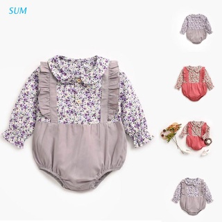 sum bebé de una sola pieza ropa de primavera y otoño florido lindo escalada ropa de bebé ropa recién nacido ropa de algodón ropa de bebé