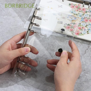 borbridge suministros de oficina hoja suelta anillo a4/a5/a6/a7 carpeta cuaderno escuela transparente clip archivo de plástico agenda carpeta planificador