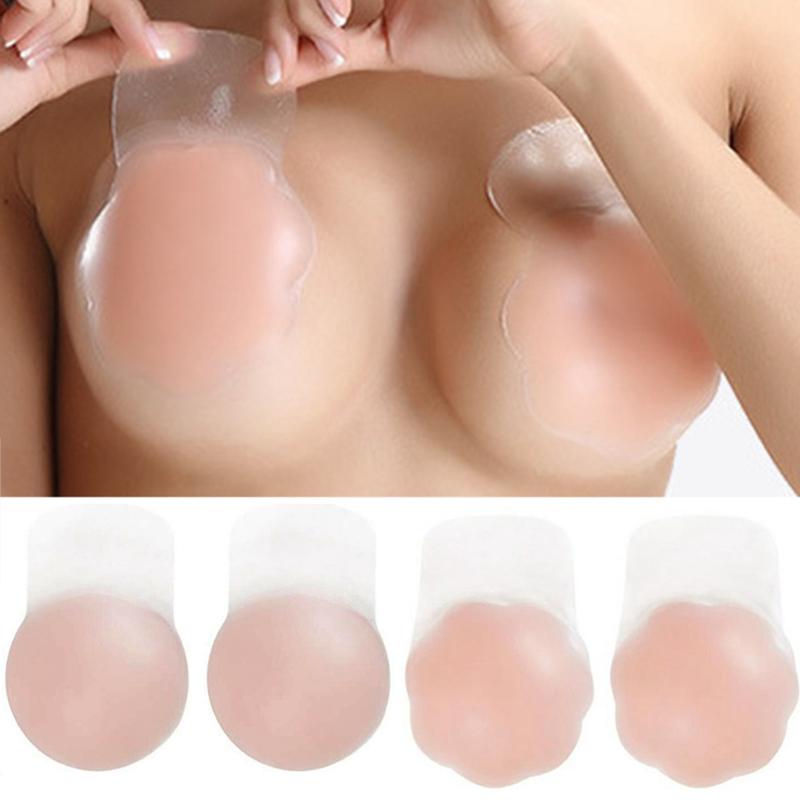 mujeres gel de silicona push up invisible levantamiento de senos cinta pezón pegatinas cubre sujetador (3)