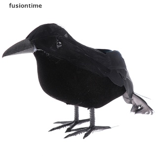 [Fusion] Halloween Cuervo Negro Props Realista Espeluznante Plumas Cuervos Decoración De Casa Boutique