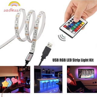 SADLESS Home Decoration RGB Light 5V Bias Lighting 5050 LED Strip Desktop PC TV Backlight USB 1m 2m 3m Remote Control Flexible Lamp
