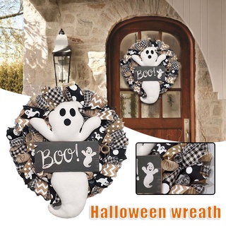 casa de campo de halloween fantasma corona de fantasma boo fantasma corona linda puerta delantera colgante adorno festival decoración del hogar