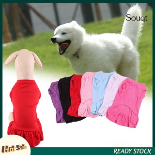 SQGT Vestido Para Mascotas Decoración De Color Sólido Transpirable Mascota Perro Mini Falda Para El Verano (1)