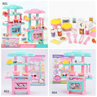 ❤Listo stock Frozen Kitty Pony Mini cocina pretender juguete juguetes para niña aprendizaje temprano portátil cocina cumpleaños Goodies@ SYZ