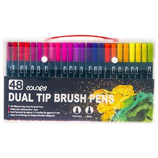 48 colores premium doble punta pincel pluma boceto pintura marcadores para dibujar (9)
