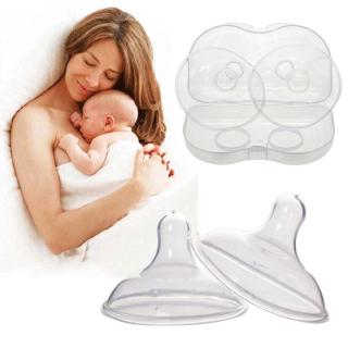2pcs silicona suave ajuste natural lactancia materna pezón escudo con carcasa