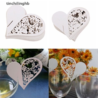 [tinchilinghb] 50x amor corazón nombre lugar titular de la tarjeta de boda fiesta mesa vino copa decoración [caliente] (1)