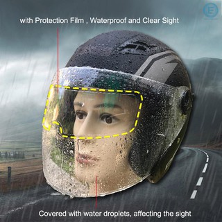 casco de motocicleta impermeable película de lente, película universal de protección contra lluvia y niebla, transparente lente pegatina casco antiniebla película visera escudo