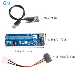 Gra Mini PCI-E Express 1x To16x USB 3.0 Extensor Adaptador De Tarjeta SATA Cable De Alimentación