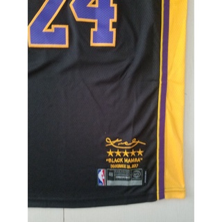 2019 NBA Los Angeles Lakers 24 Kobe Bryant bordado conmemorativo retirado negro nueva temporada baloncesto camisetas