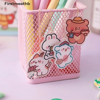 [firstmeethb] lindo perro de dibujos animados conejo colgante de metal marcadores libro marcador página clip papelería caliente (7)