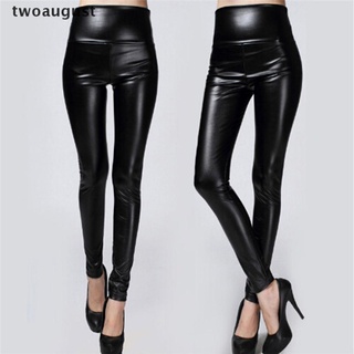 [twoaugust] leggings engrosados para mujer pantalones flacos de cuero caliente pantalones de cintura alta pantalones [twoaugust] (2)