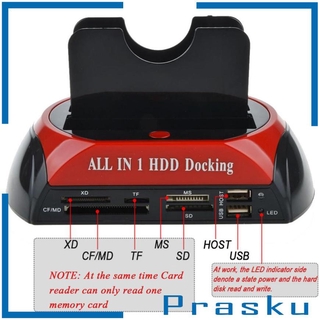 [PRASKU] Base de acoplamiento HDD SATA IDE Dual USB 2.0 clon disco duro lector de tarjetas AU plug (1)